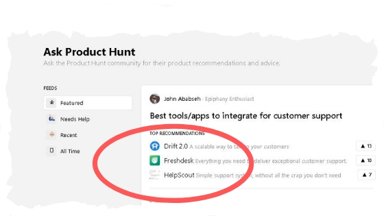 Use ask product hunt for content creation