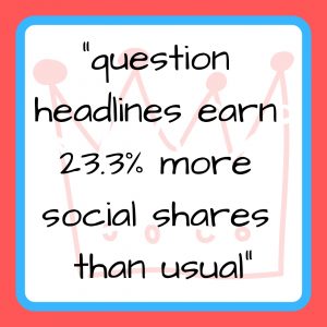 question headlines and titles are shared more
